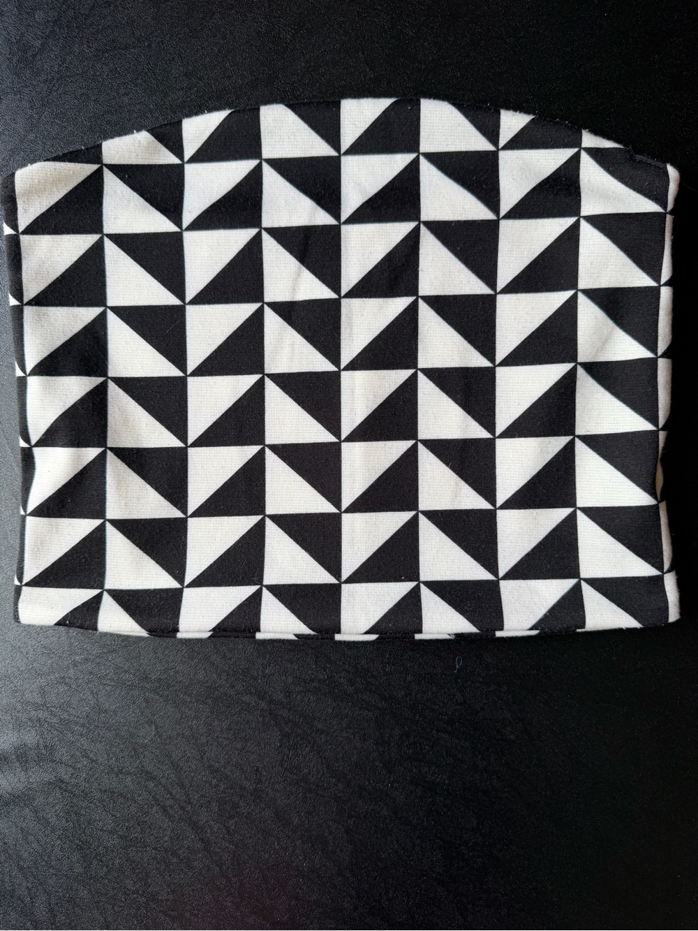 Black & White Geometric Bandeau Top